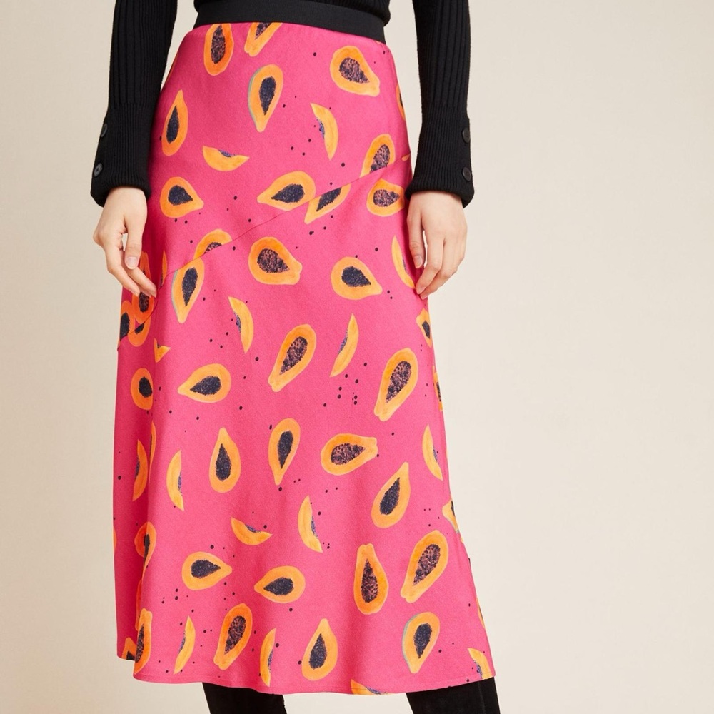 Corey Lynn Calter papaya fruit bias cut slip skirt - fits size small